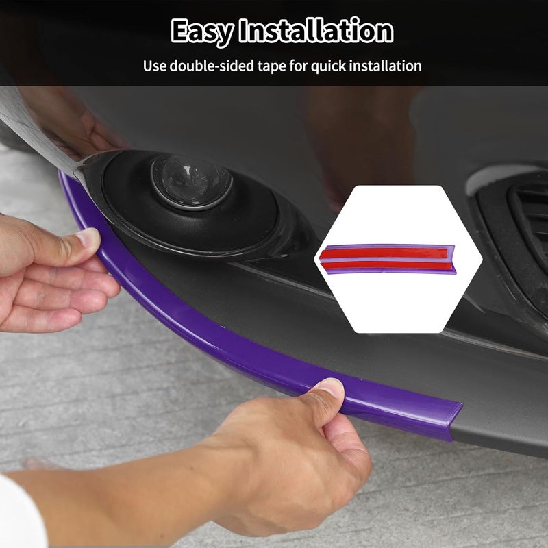 HTHE Purple Front Shovels Cover Front Deflector Spoiler Bumper Lip Body Shovels Bumper Compatible with 2015+ Dodge Challenger SXT Exterior Accessories - Image 5